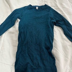 teal textured lululemon long sleeve